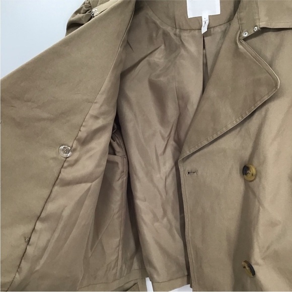 GUC. Avec Les Filles Double Breasted Trench Jacket. Classi. Chic. Puffed Sleeve - Picture 10 of 11